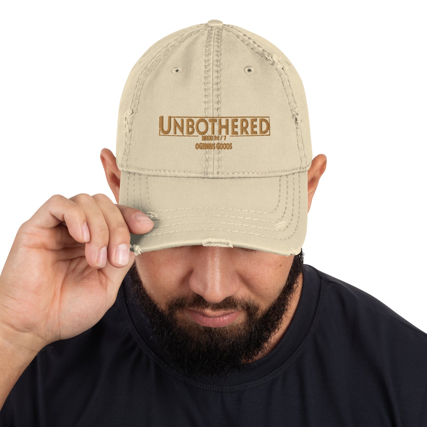 OGG Distressed Dad Hat/UNBOTHERED
